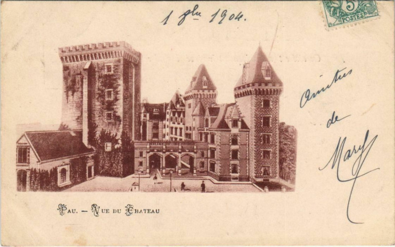 Carte postale ancienne Pau - Vue du Chateau à Pau