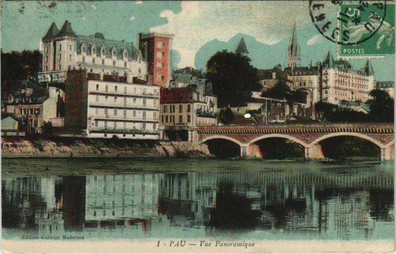 Carte postale ancienne Pau - Vue Panoramique à Pau