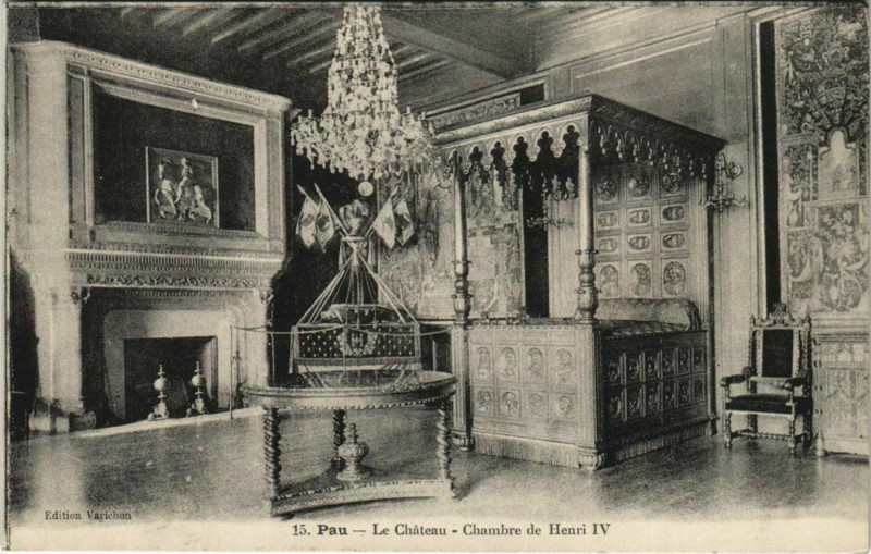 Carte postale ancienne Pau - Le Chateau, Chambre de Henri Iv à Pau