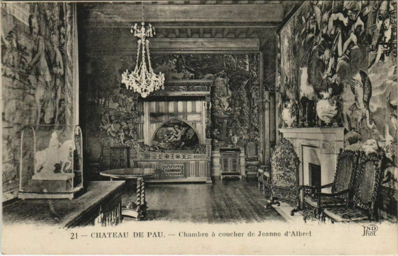 Carte postale ancienne Pau - Le Chateau Chambe de Henri Iv à Pau