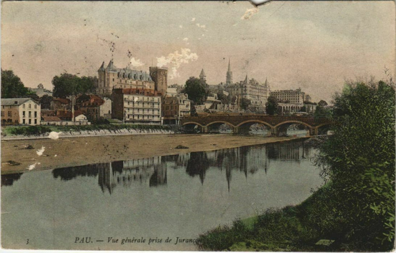 Carte postale ancienne Pau - Vue générale prise de Jurancon à Pau