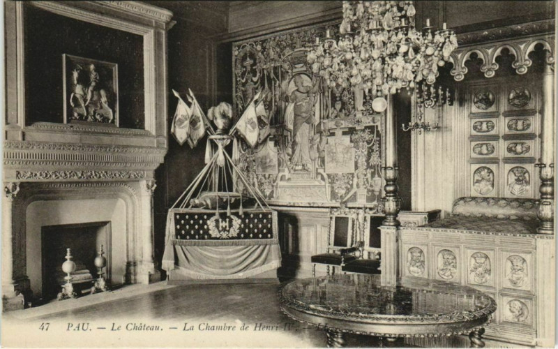 Carte postale ancienne Pau - Le Chateau La Chambre de Henri Iv à Pau