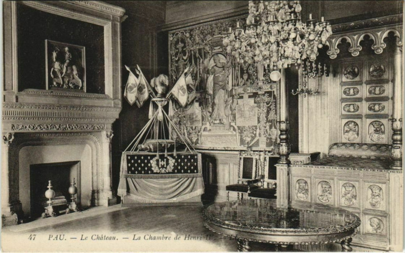 Carte postale ancienne Pau - Le Chateau La Chambre de Henri Iv à Pau