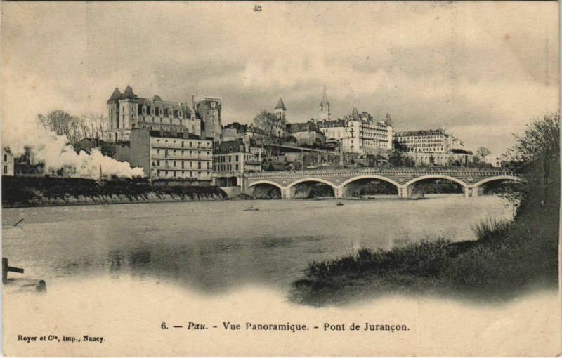 Carte postale ancienne Pau - Vue Panoramique Pont de Jurancon à Pau