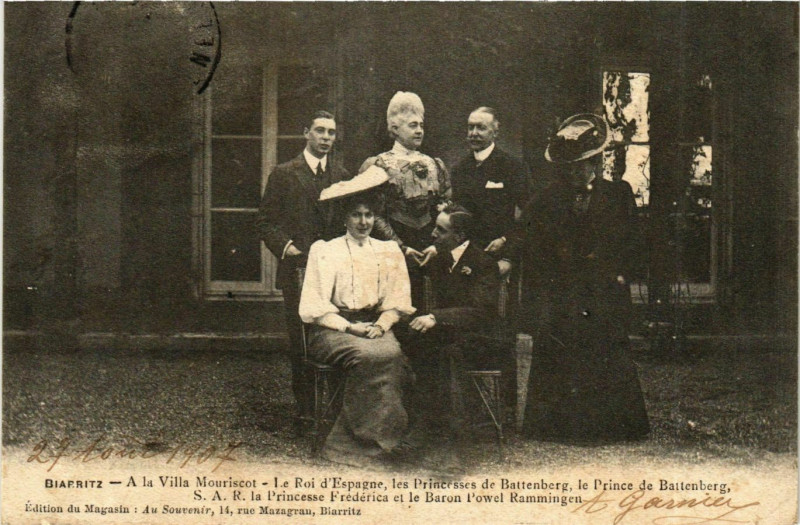 Carte postale ancienne Biarritz Roi d'Espagne Villa Mouriscot à Biarritz