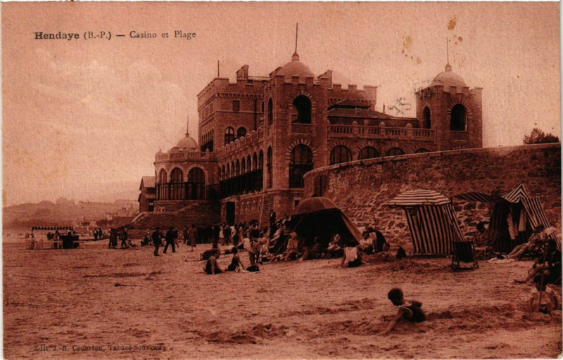 Carte postale ancienne Hendaye - Casino et Plage à Hendaye