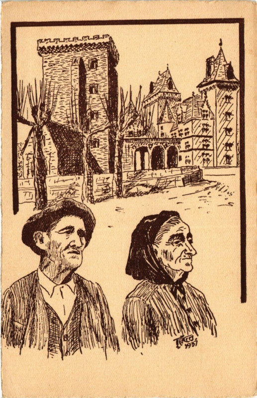 Carte postale ancienne Souvenir de Pyrenées - Pau - Types BEARNais à Pau