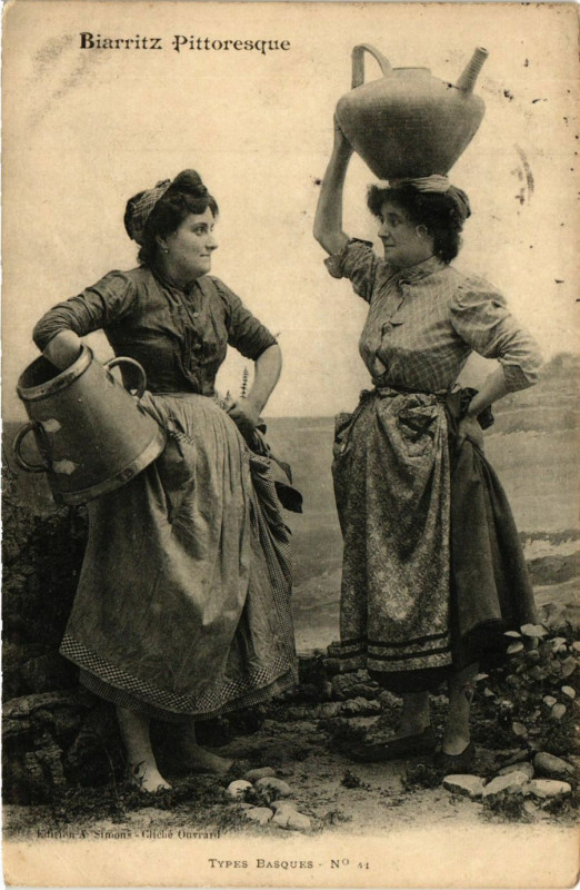 Carte postale ancienne Biarritz Pittoresque - Types Basques à Biarritz