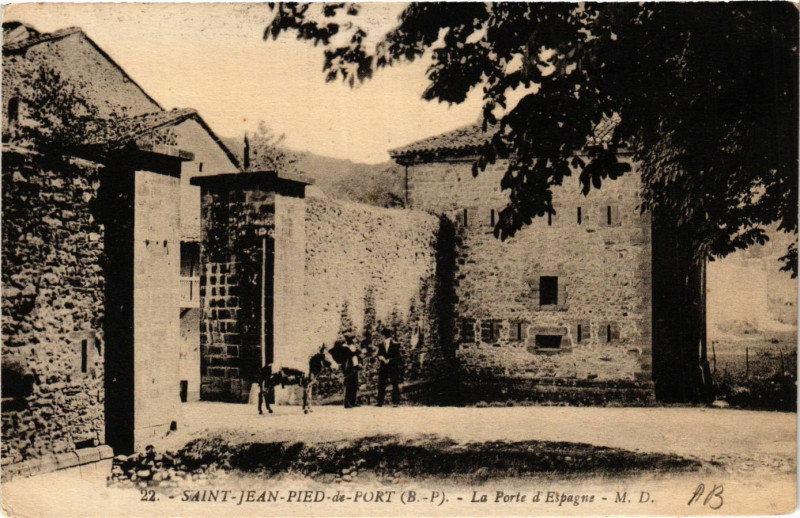 Carte postale ancienne Saint-Jean-Pied-de-Port La Porte d'Espagne à Saint-Jean-Pied-de-Port
