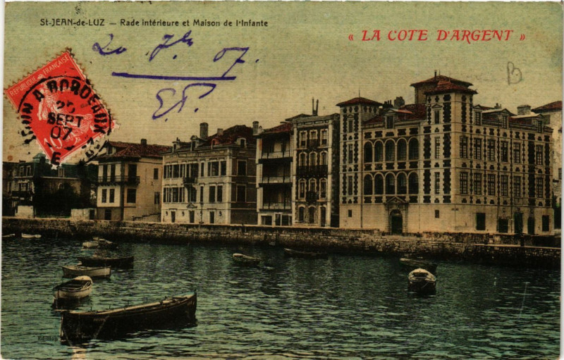 Carte postale ancienne Saint-Jean-de-Luz Rade interieure et Maison de l'Infante à Saint-Jean-de-Luz