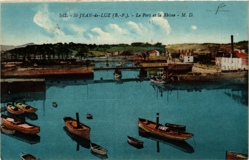 Carte postale ancienne Saint-Jean-de-Luz Le Port et la Rhune à Saint-Jean-de-Luz