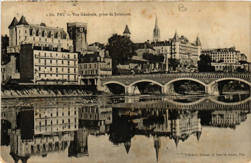 Carte postale ancienne Pau Vue générale prise de Jurancon à Pau
