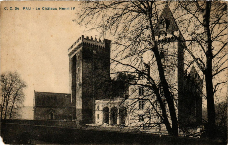Carte postale ancienne Pau Le Chateau Henri Iv à Pau
