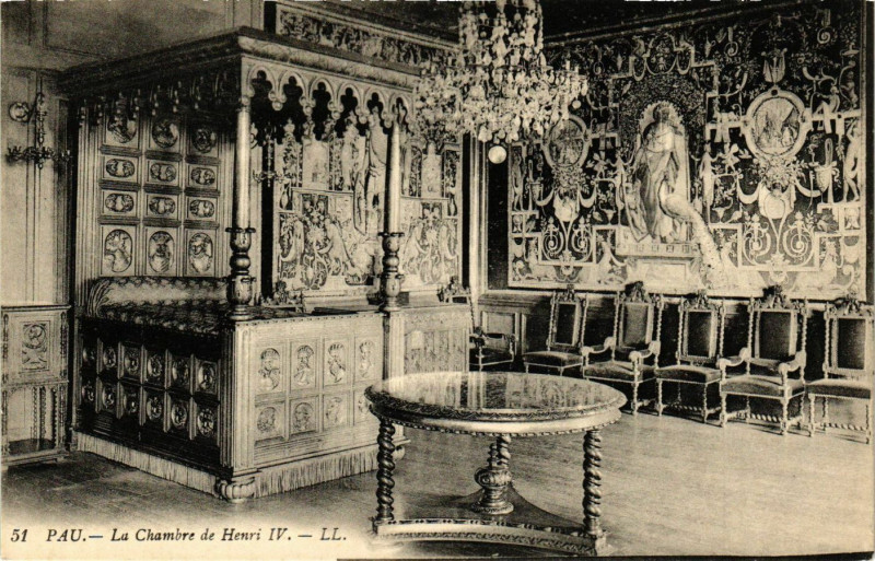 Carte postale ancienne Pau La Chambre de Henri Iv à Pau