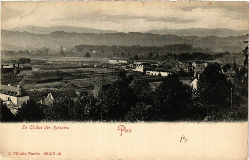 Carte postale ancienne Pau La Chaine des Pyrenées à Pau