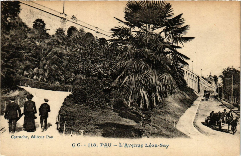 Carte postale ancienne Pau L'Avenue Leon Say à Pau