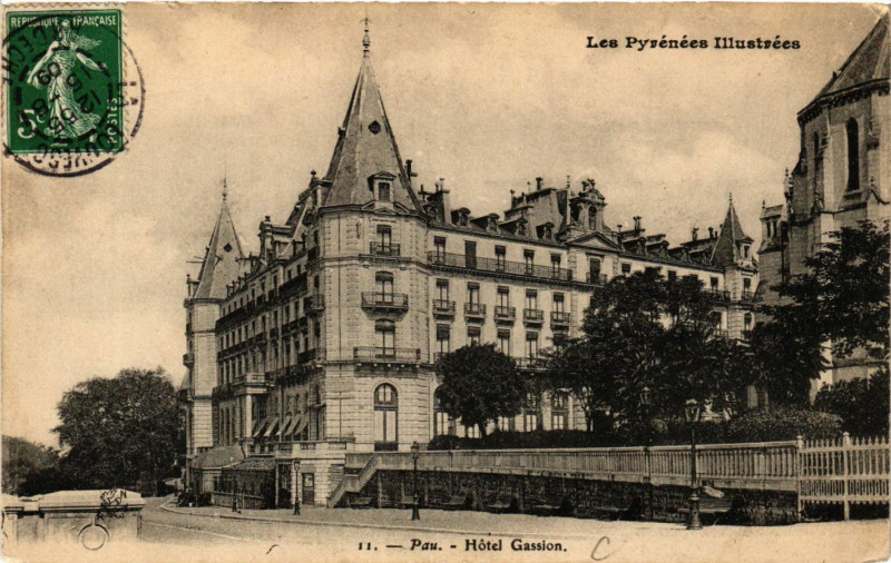 Carte postale ancienne Pau Hotel Gassion à Pau