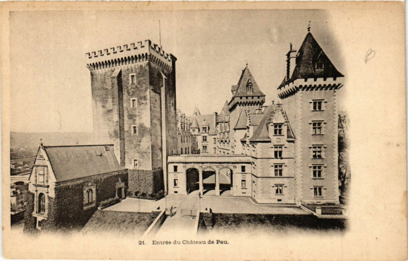 Carte postale ancienne Pau Entrée du Chateau à Pau