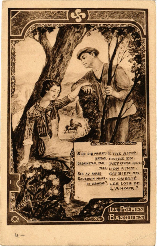 Carte postale ancienne Les Poemes Basques
