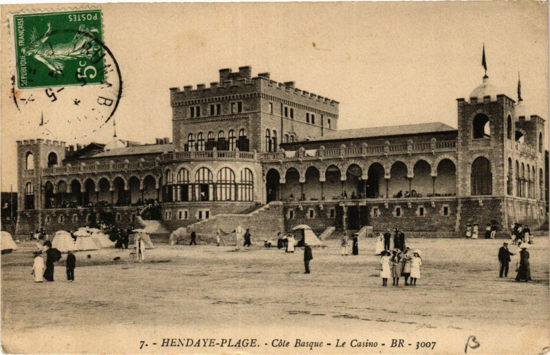 Carte postale ancienne Hendaye Plage-Le Casino à Hendaye