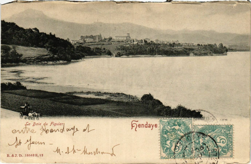 Carte postale ancienne Hendaye La Baie du Figuier à Hendaye