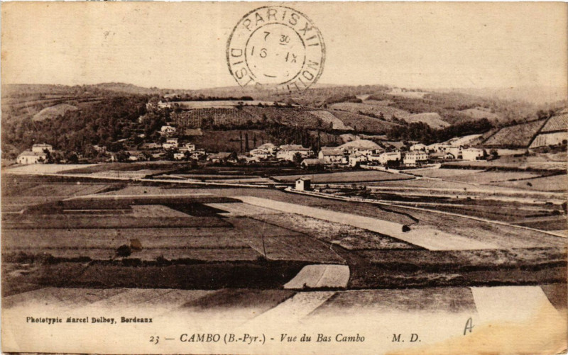 Carte postale ancienne Cambo Vue du Bas Cambo