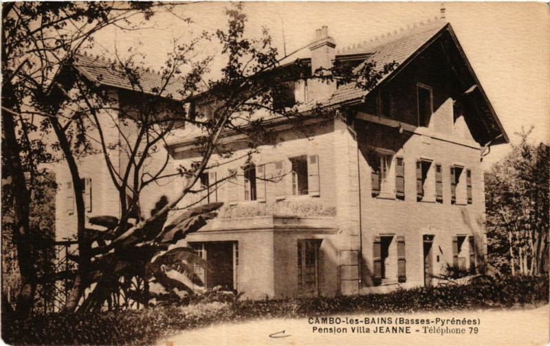 Carte postale ancienne Cambo-les-Bains Pension Villa Jeanne à Cambo-les-Bains