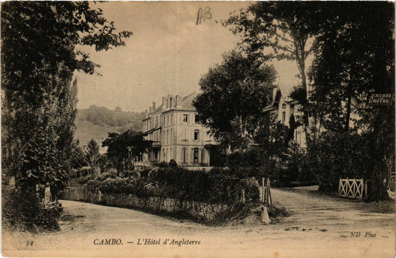 Carte postale ancienne Cambo L'Hotel d'Angleterre à Anglet