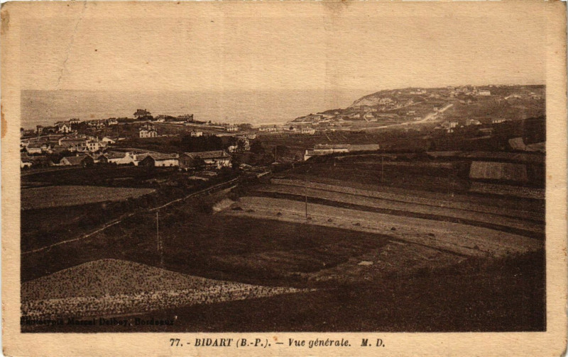 Carte postale ancienne BIDARTVue générale à Bidart