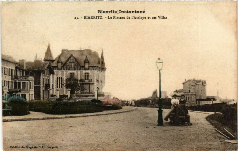Carte postale ancienne Biarritz - Le Plateau de l'Atalaye et ses Villas à Biarritz