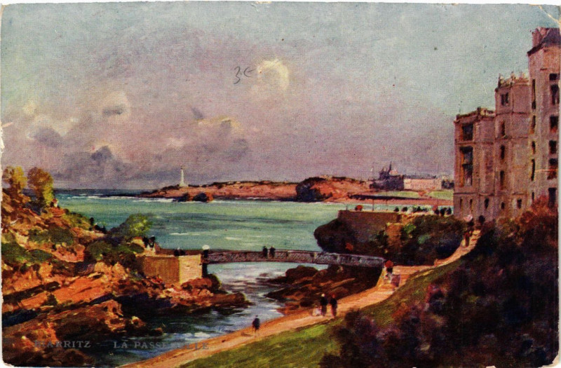 Carte postale ancienne Biarritz - La Passerelle à Biarritz
