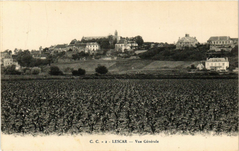 Carte postale ancienne Lescar - Vue générale à Lescar