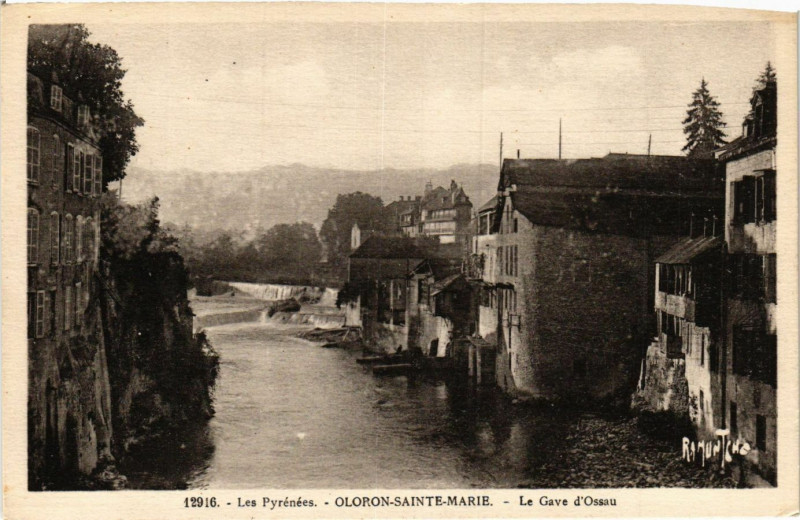 Carte postale ancienne Les Pyrenées - Oloron Sainte-Marie - Le Gave d'Ossau à Oloron-Sainte-Marie