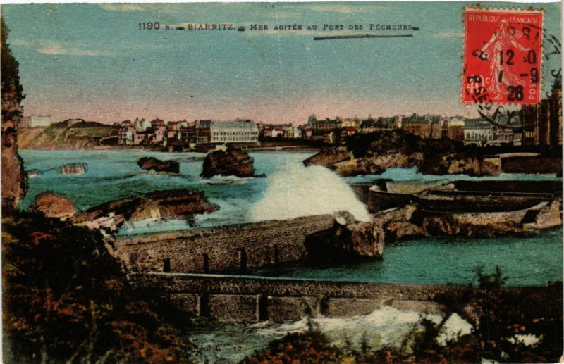 Carte postale ancienne Biarritz - Port des Pecheurs à Biarritz