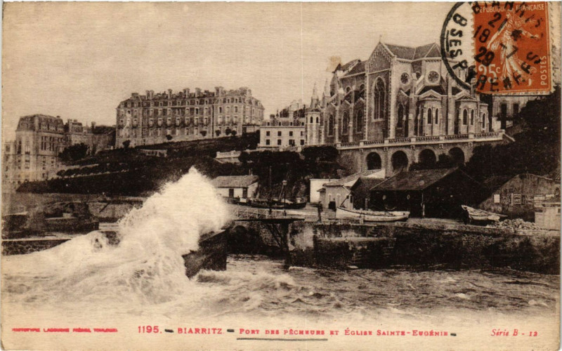 Carte postale ancienne Biarritz - Port des Pecheurs à Biarritz