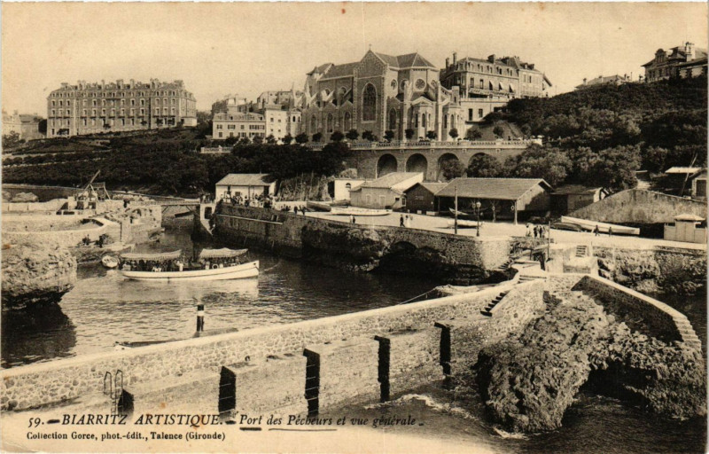 Carte postale ancienne Biarritz - Port des Pecheurs à Biarritz