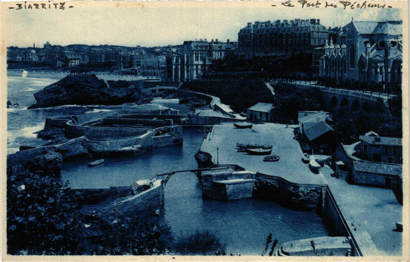 Carte postale ancienne Biarritz - Le Ponrt des Pecheurs à Biarritz