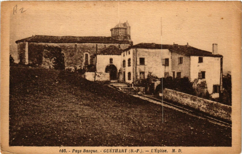 Carte postale ancienne Guethary L'Eglise à Guéthary