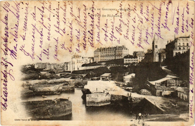 Carte postale ancienne Biarritz Le Port des Pecheurs à Biarritz