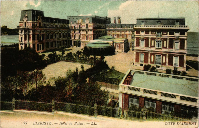 Carte postale ancienne Biarritz Hotel du Palais à Biarritz
