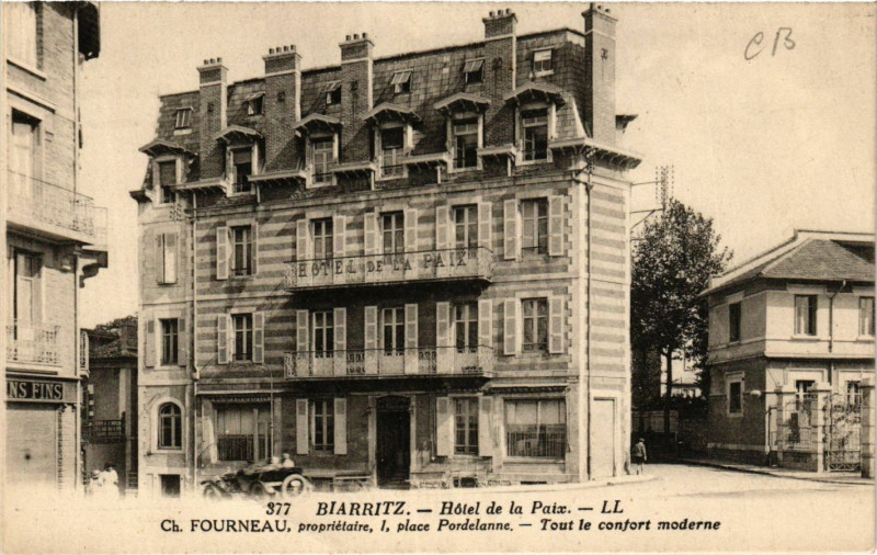 Carte postale ancienne Biarritz Hotel de la Paix à Biarritz