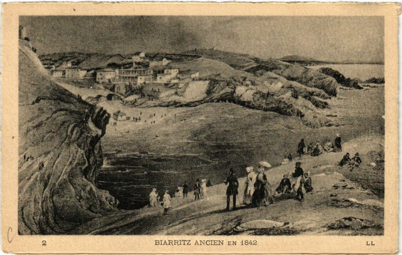 Carte postale ancienne Biarritz ancien en 1842 à Biarritz