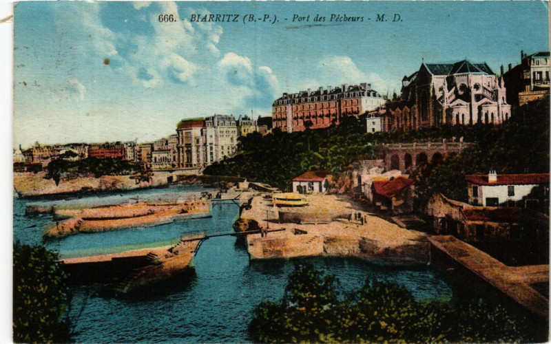 Carte postale ancienne Biarritz Port des Pecheurs à Biarritz