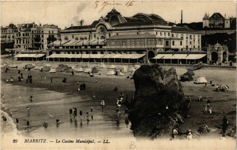 Carte postale ancienne Biarritz Le Casino Municipal à Biarritz