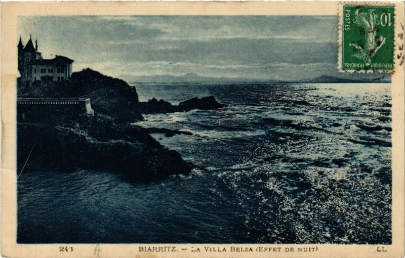 Carte postale ancienne Biarritz La Villa Belza à Biarritz