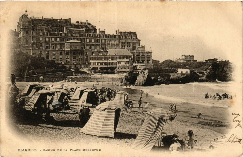 Carte postale ancienne Biarritz Casino de la Place Bellevue à Biarritz