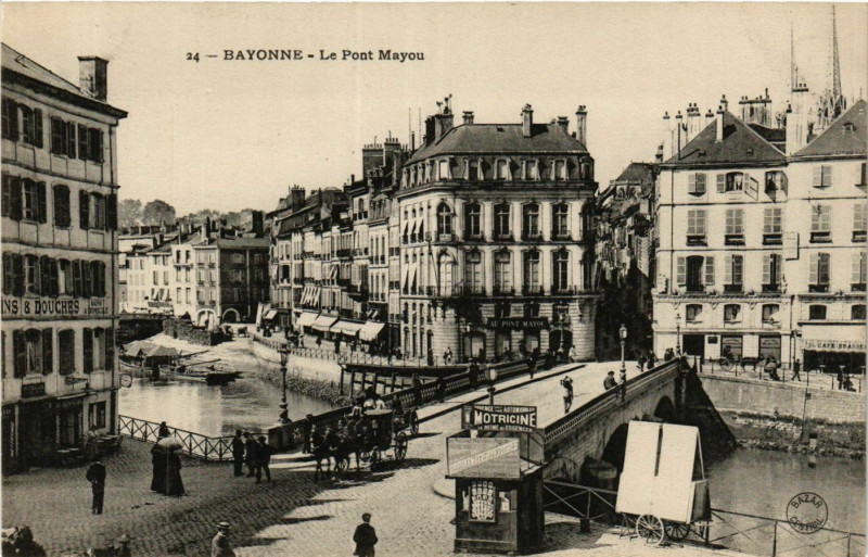 Carte postale ancienne Bayonne Le Pont Mayou à Bayonne