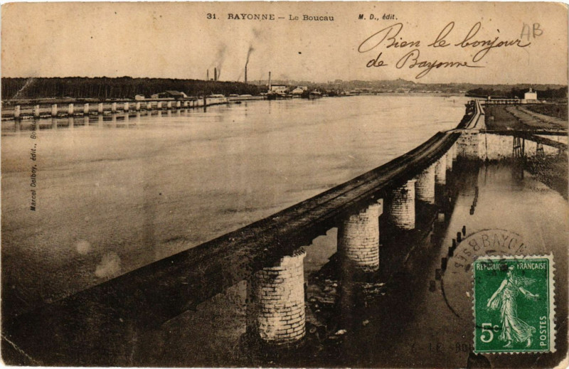 Carte postale ancienne Bayonne Le Boucau à Bayonne