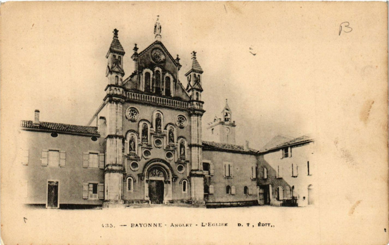 Carte postale ancienne Bayonne Anglet-L'Eglise à Bayonne