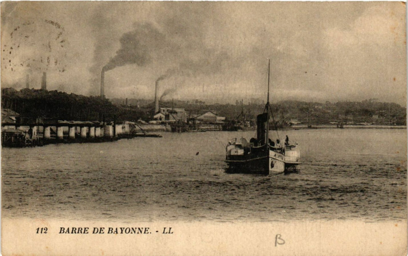 Carte postale ancienne Barre de Bayonne à Bayonne